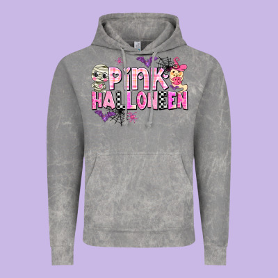Pink Halloween Vintage Hoodie Designed By Adodesignshop