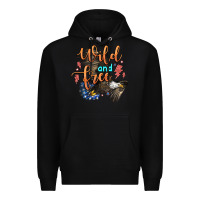 Black wild and free Premium Hoodie - Zillion Design Studio