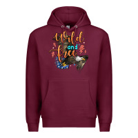 Burgundy wild and free Premium Hoodie - Zillion Design Studio