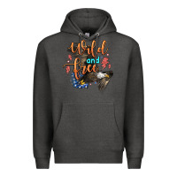 Charcoal Heather wild and free Premium Hoodie - Zillion Design Studio