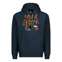 Navy wild and free Premium Hoodie - Zillion Design Studio