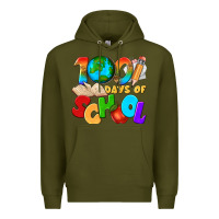 Army Green 100 days of school Premium Hoodie - texasbilliewilder