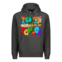 Charcoal Heather 100 days of school Premium Hoodie - texasbilliewilder
