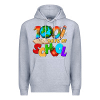 Heather Grey 100 days of school Premium Hoodie - texasbilliewilder