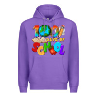 Purple 100 days of school Premium Hoodie - texasbilliewilder