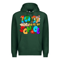 Sports Green 100 days of school Premium Hoodie - texasbilliewilder