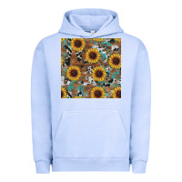 Pigment Grape Ice western sunflowers turquoise cowhide seamless background Urban Hoodie - RanaPortraitStore