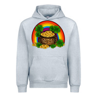 Heather Grey st patricks shamrock gold leopard rainbow Urban Hoodie - RanaPortraitStore