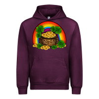 Mauve Wine st patricks shamrock gold leopard rainbow Urban Hoodie - RanaPortraitStore