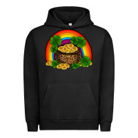Pigment Black st patricks shamrock gold leopard rainbow Urban Hoodie - RanaPortraitStore
