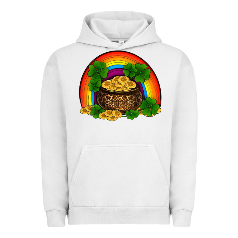 St Patricks Shamrock Gold Leopard Rainbow Urban Hoodie by RanaPortraitStore | Teevron