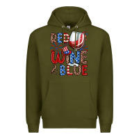 Army Green red wine and blue Premium Hoodie - Zillion Design Studio