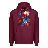 Burgundy red wine and blue Premium Hoodie - Zillion Design Studio