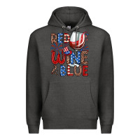 Charcoal Heather red wine and blue Premium Hoodie - Zillion Design Studio