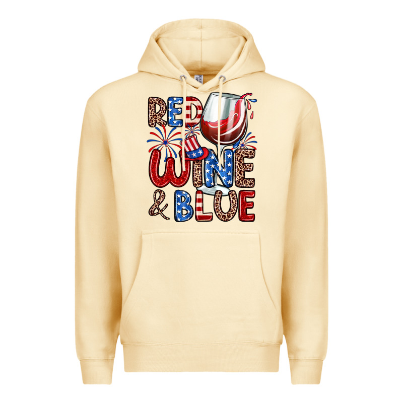 Red Wine And Blue Premium Hoodie by Zillion Design Studio | Teevron