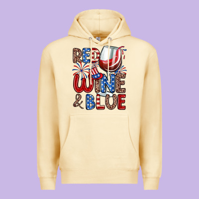 Red Wine And Blue Premium Hoodie Designed By Zillion Design Studio