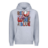 Heather Grey red wine and blue Premium Hoodie - Zillion Design Studio