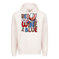 Pale Pink red wine and blue Premium Hoodie - Zillion Design Studio