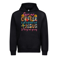 Black give me coffee to get me started and jesus to keep Urban Hoodie - Zillion Design Studio