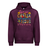 Mauve Wine give me coffee to get me started and jesus to keep Urban Hoodie - Zillion Design Studio