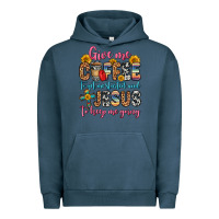 Pigment Midnight Navy give me coffee to get me started and jesus to keep Urban Hoodie - Zillion Design Studio