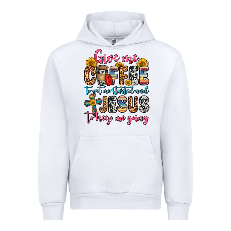 Give Me Coffee To Get Me Started And Jesus To Keep Urban Hoodie by Zillion Design Studio | Teevron
