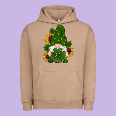 St Patricks Day Shamrock Gnomes  Sunflowers Urban Hoodie Designed By Ranaportraitstore