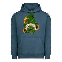 Pigment Midnight Navy st patricks day shamrock gnomes  sunflowers Urban Hoodie - RanaPortraitStore
