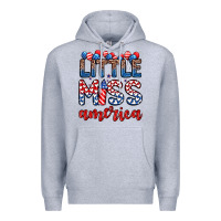 Heather Grey little miss America Premium Hoodie - Zillion Design Studio