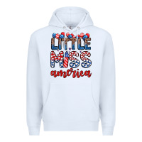 White little miss America Premium Hoodie - Zillion Design Studio
