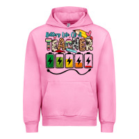 Fuchsia Pink battery life of a teacher Urban Hoodie - Zillion Design Studio
