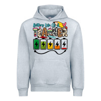 Heather Grey battery life of a teacher Urban Hoodie - Zillion Design Studio