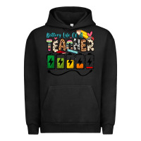 Pigment Black battery life of a teacher Urban Hoodie - Zillion Design Studio