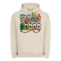 Pigment French Oak battery life of a teacher Urban Hoodie - Zillion Design Studio