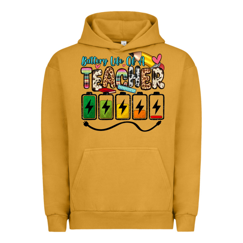 Battery Life Of A Teacher Urban Hoodie by Zillion Design Studio | Teevron