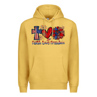 Antique Gold faith love freedom Premium Hoodie - Zillion Design Studio