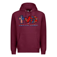 Burgundy faith love freedom Premium Hoodie - Zillion Design Studio