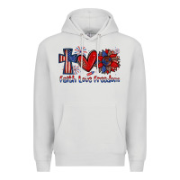 Dove Grey faith love freedom Premium Hoodie - Zillion Design Studio