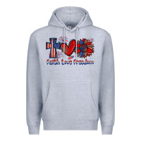 Heather Grey faith love freedom Premium Hoodie - Zillion Design Studio