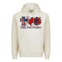 Oatmeal Heather faith love freedom Premium Hoodie - Zillion Design Studio