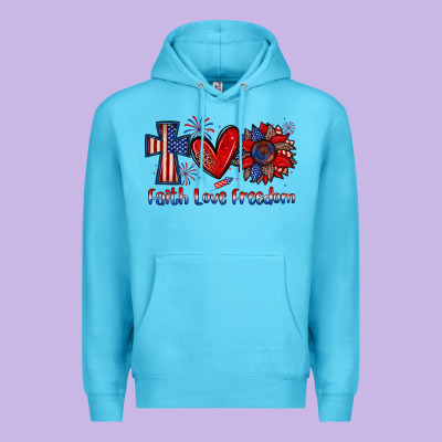 Faith Love Freedom Premium Hoodie Designed By Zillion Design Studio