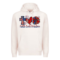 Pale Pink faith love freedom Premium Hoodie - Zillion Design Studio