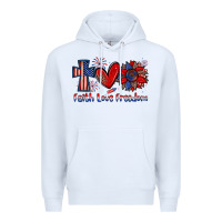 White faith love freedom Premium Hoodie - Zillion Design Studio