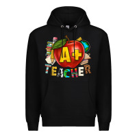 Black a plus teacher Premium Hoodie - texasbilliewilder