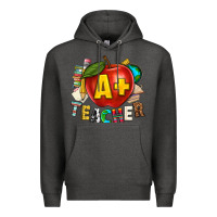 Charcoal Heather a plus teacher Premium Hoodie - texasbilliewilder
