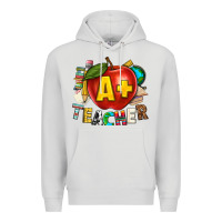 Dove Grey a plus teacher Premium Hoodie - texasbilliewilder