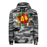 Slate Camo a plus teacher Premium Hoodie - texasbilliewilder