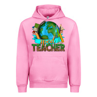 Fuchsia Pink sped teacher with earth globe Urban Hoodie - texasbilliewilder