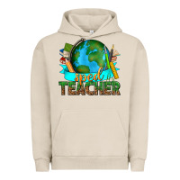 Pigment French Oak sped teacher with earth globe Urban Hoodie - texasbilliewilder