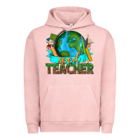 Pigment Salmon sped teacher with earth globe Urban Hoodie - texasbilliewilder